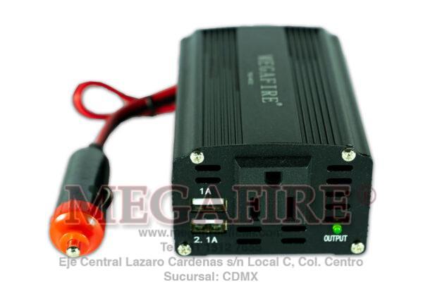 Convertidor de corriente para carro - entrada USB y trifásica