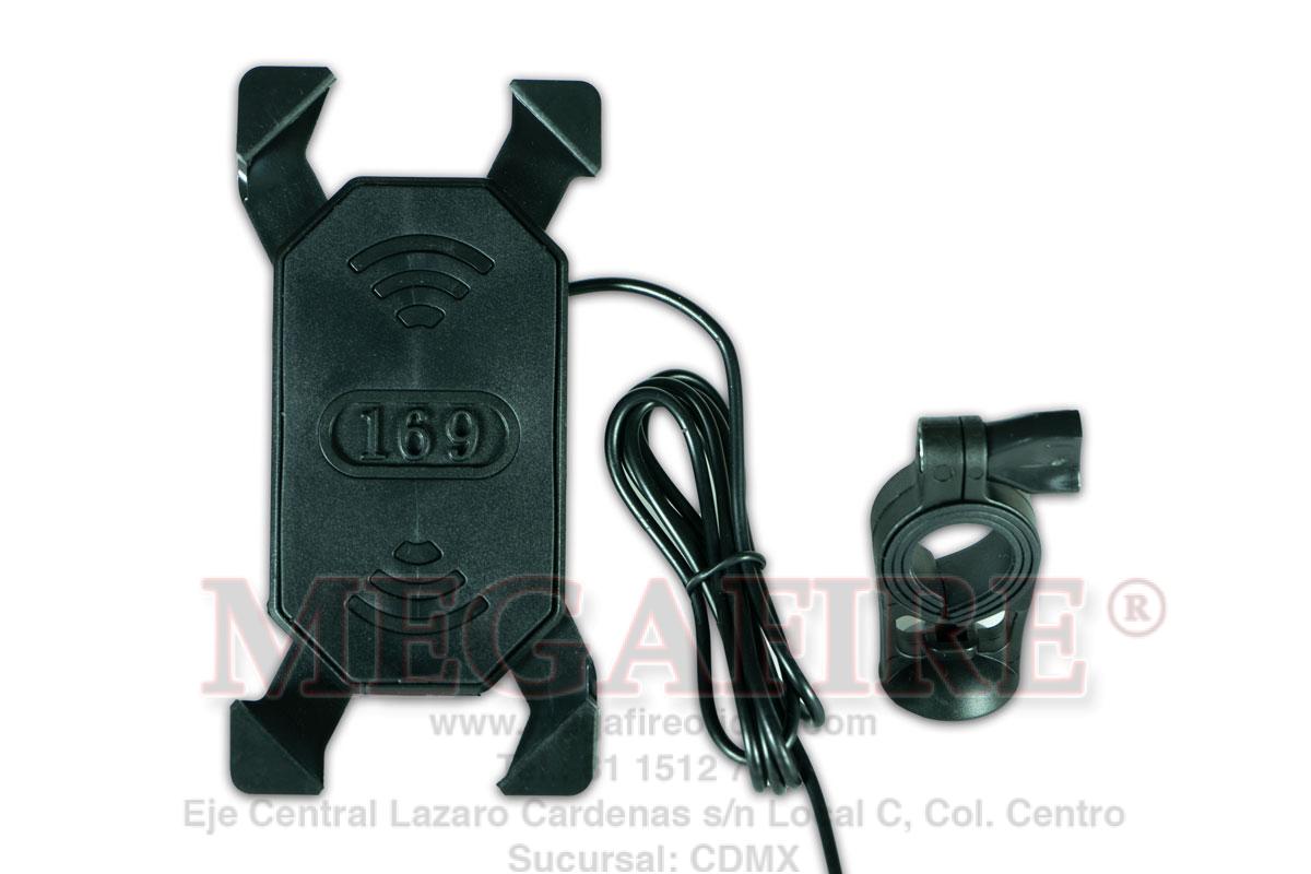 Soporte de celular con puerto cargador USB