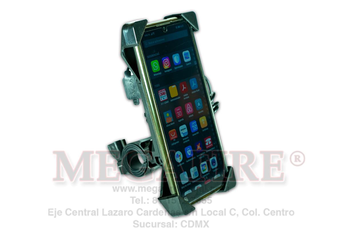 Soporte de celular con puerto cargador USB