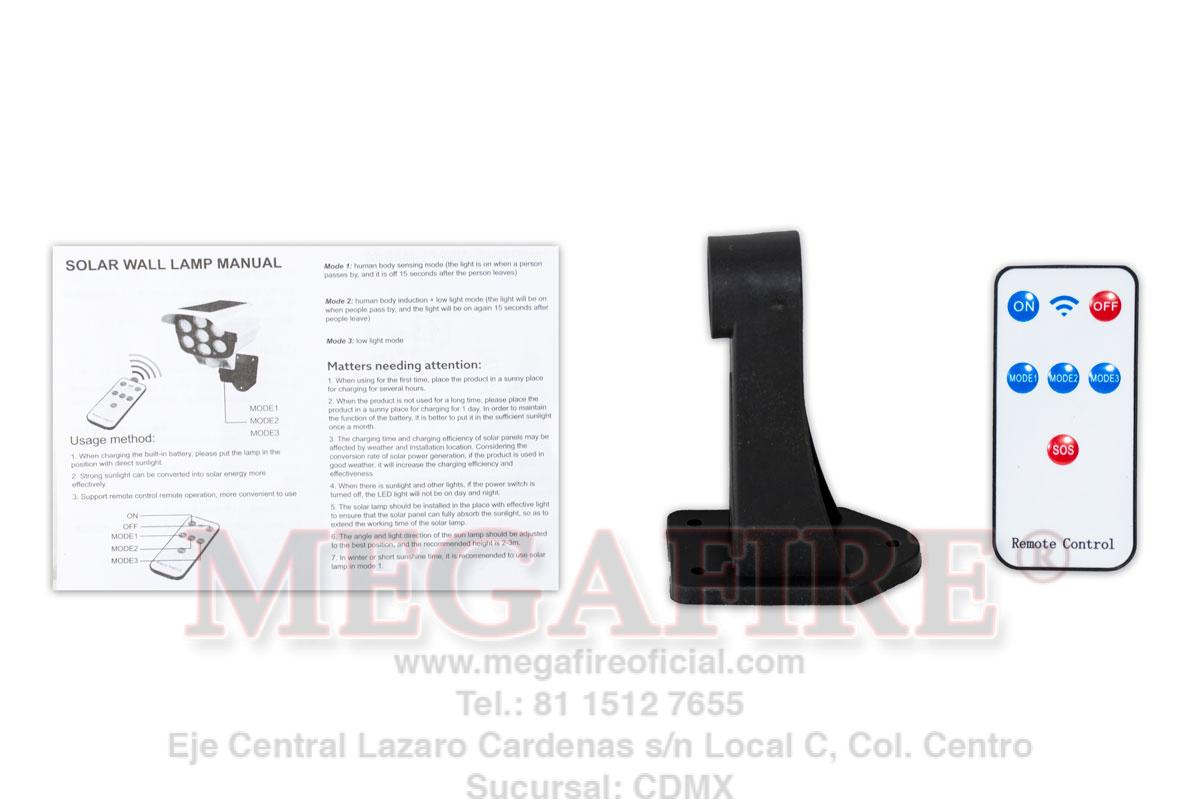 Lampara LED - carga solar - sensor de movimiento - 77SMD - Imagen 5